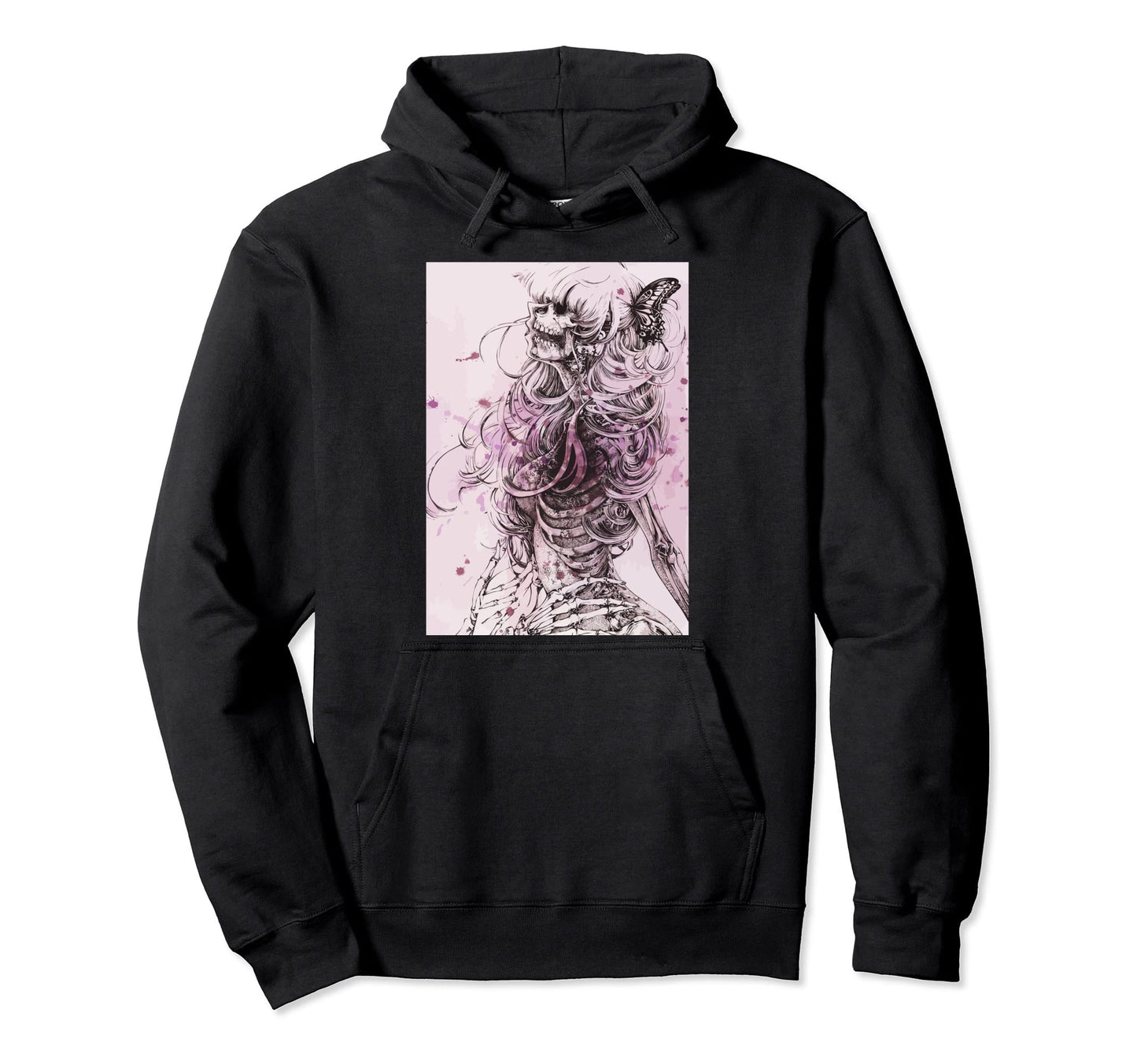 Soft Grunge Female Skeleton Dark Hoodie - Fun Novelty Design for Adults - T-Shirt, Sweatshirt, Hoodie
