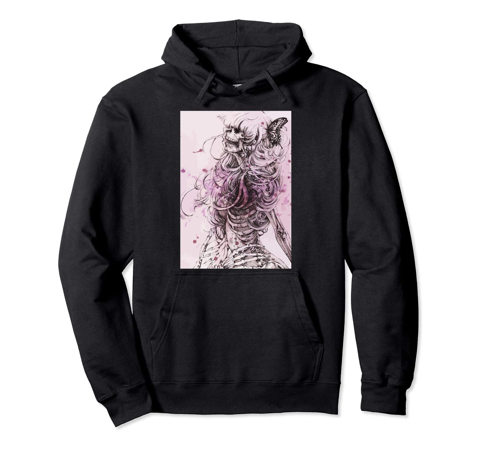 Soft Grunge Female Skeleton Dark Hoodie - Fun Novelty Design for Adults - T-Shirt, Sweatshirt, Hoodie