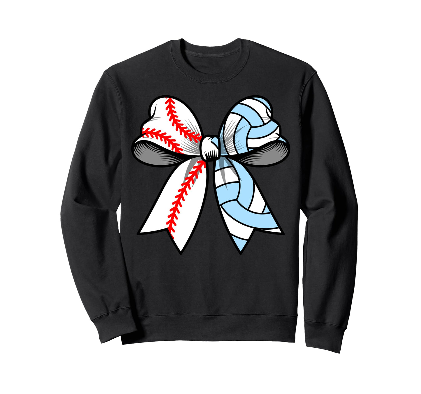 Baseball Volleyball Coquette Bow Sweatshirt - Custom Art Print Unisex - T-Shirt, Sweatshirt, Hoodie