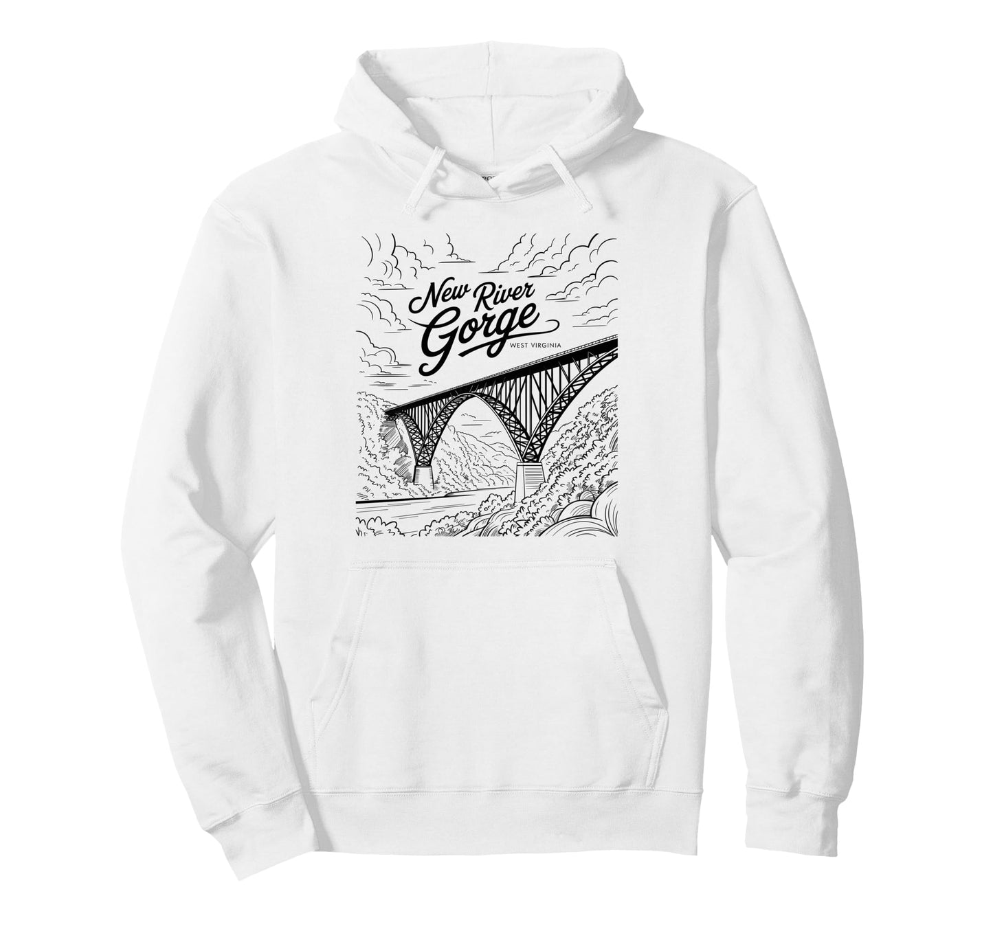 New River Gorge National Park Bridge Hoodie - Unique Graphic for Adults - T-Shirt, Sweatshirt, Hoodie