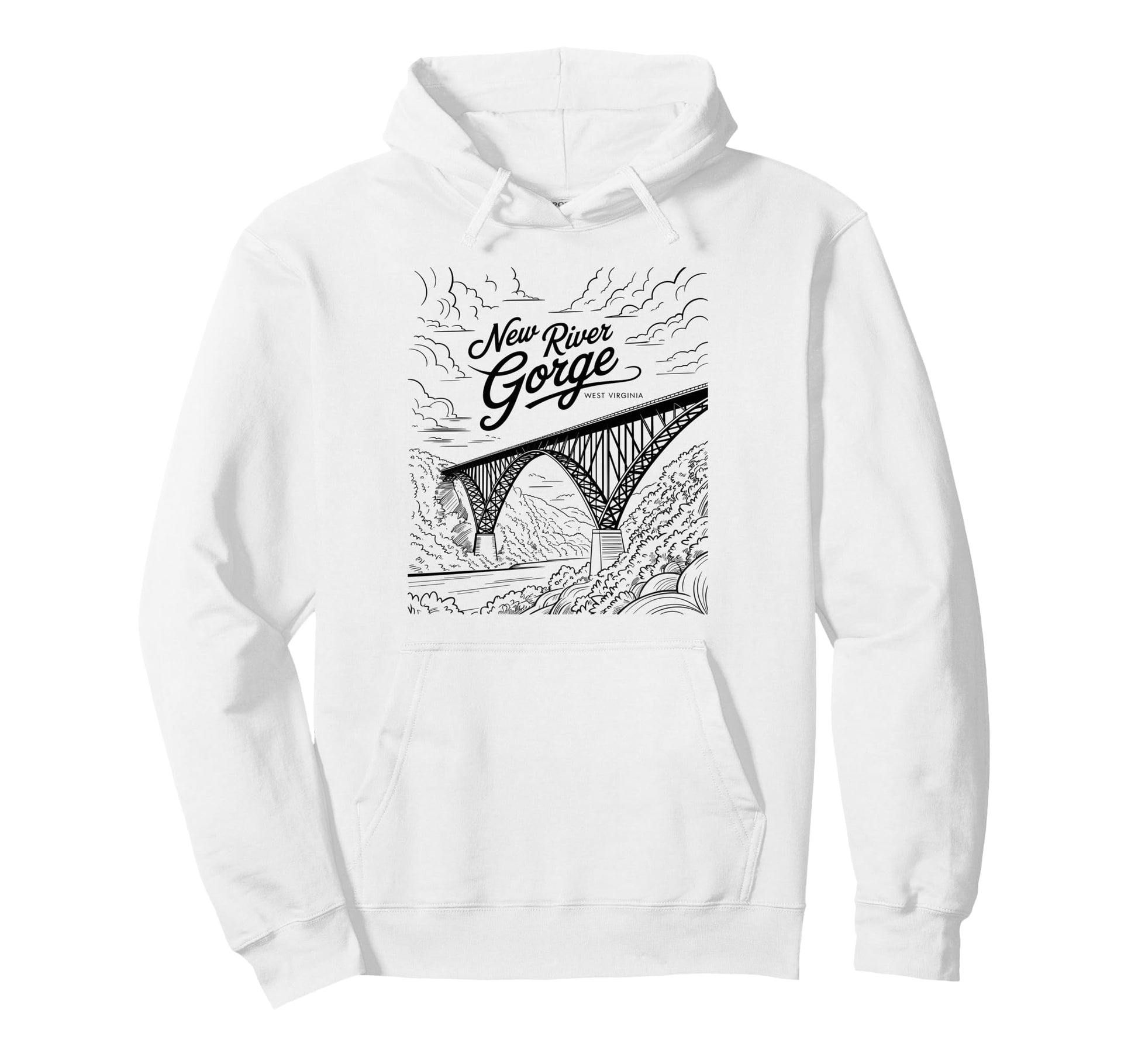 New River Gorge National Park Bridge Hoodie - Unique Graphic for Adults - T-Shirt, Sweatshirt, Hoodie
