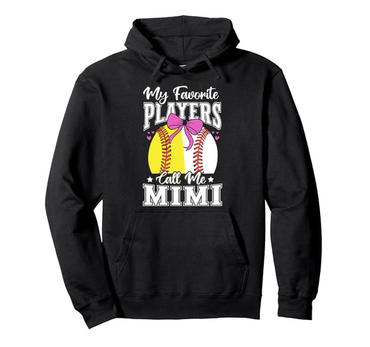 Baseball Grandma Favorite Softball Hoodie - Unique Graphic Men Women - T-Shirt, Sweatshirt, Hoodie