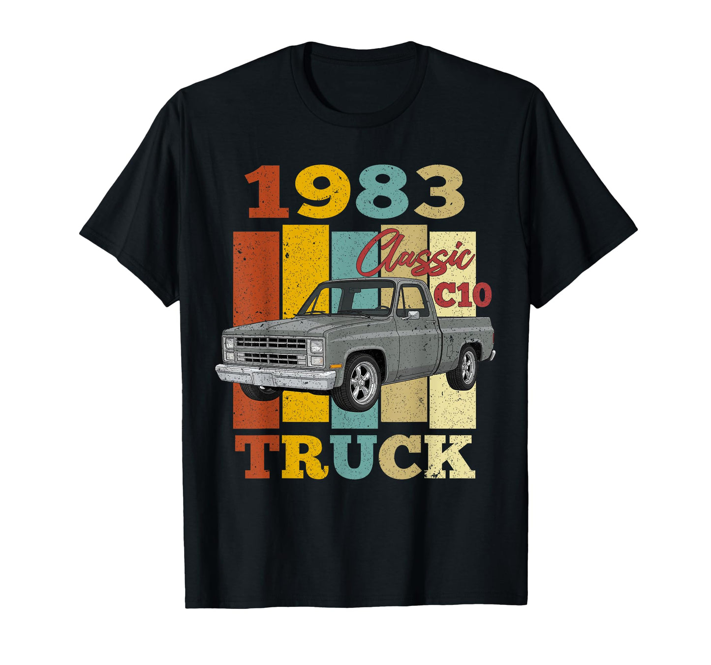 1983 C10 Truck 83 Silhouette Old Hot Rod T-Shirt - Graphic Print Unisex - T-Shirt, Sweatshirt, Hoodie