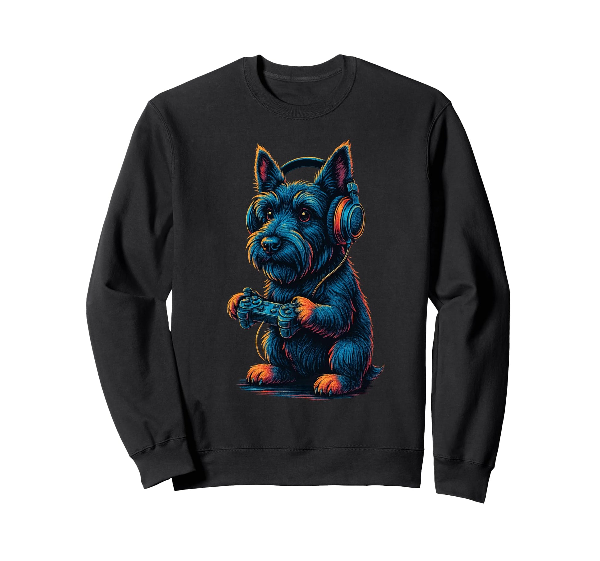 Scottish Terrier Gamer Gaming Dog Sweatshirt - Novelty Apparel for Adults - T-Shirt, Sweatshirt, Hoodie