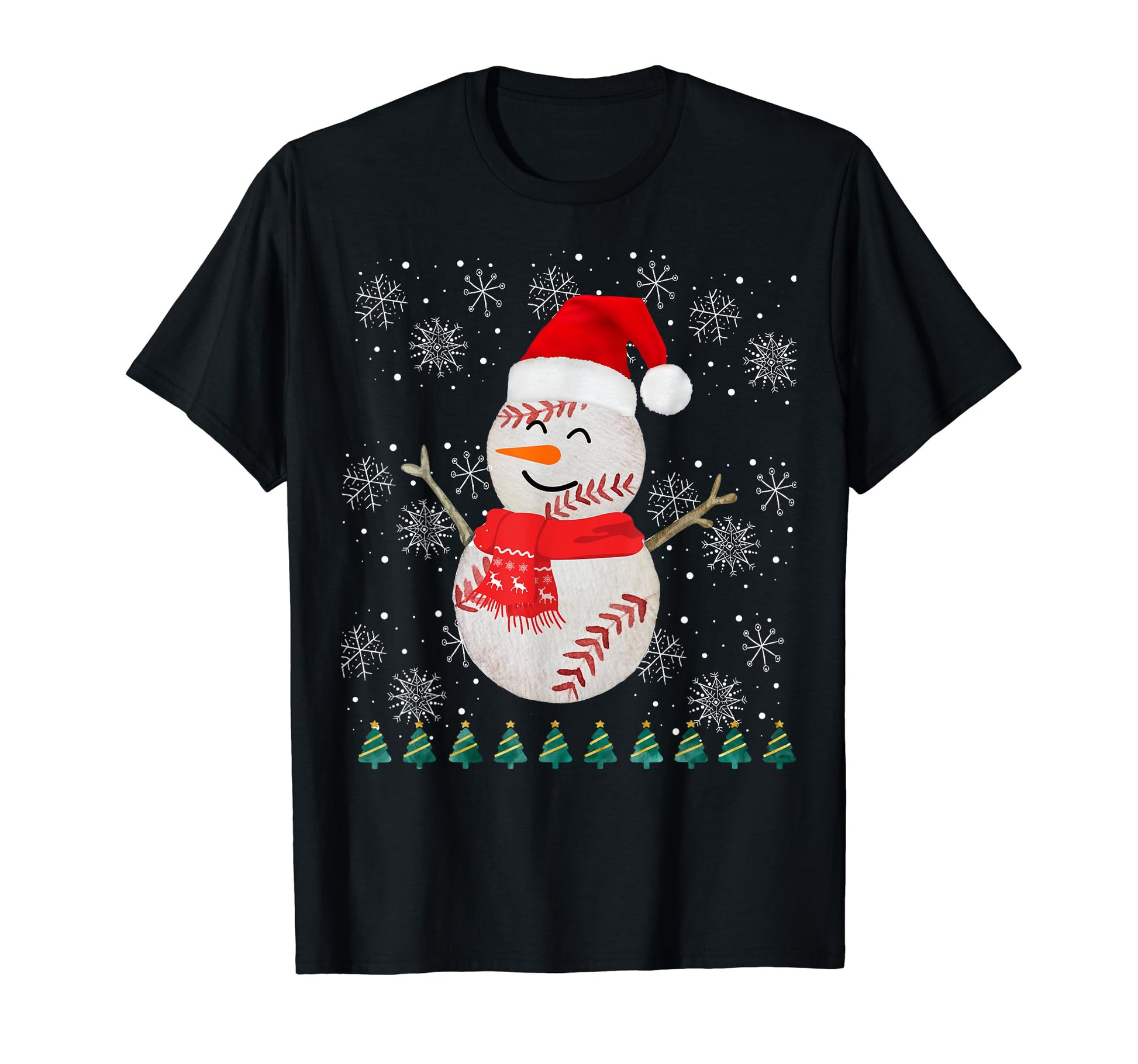 Baseball Snowman Baseball Lovers Party T-Shirt - Streetwear Style Unisex - T-Shirt, Sweatshirt, Hoodie