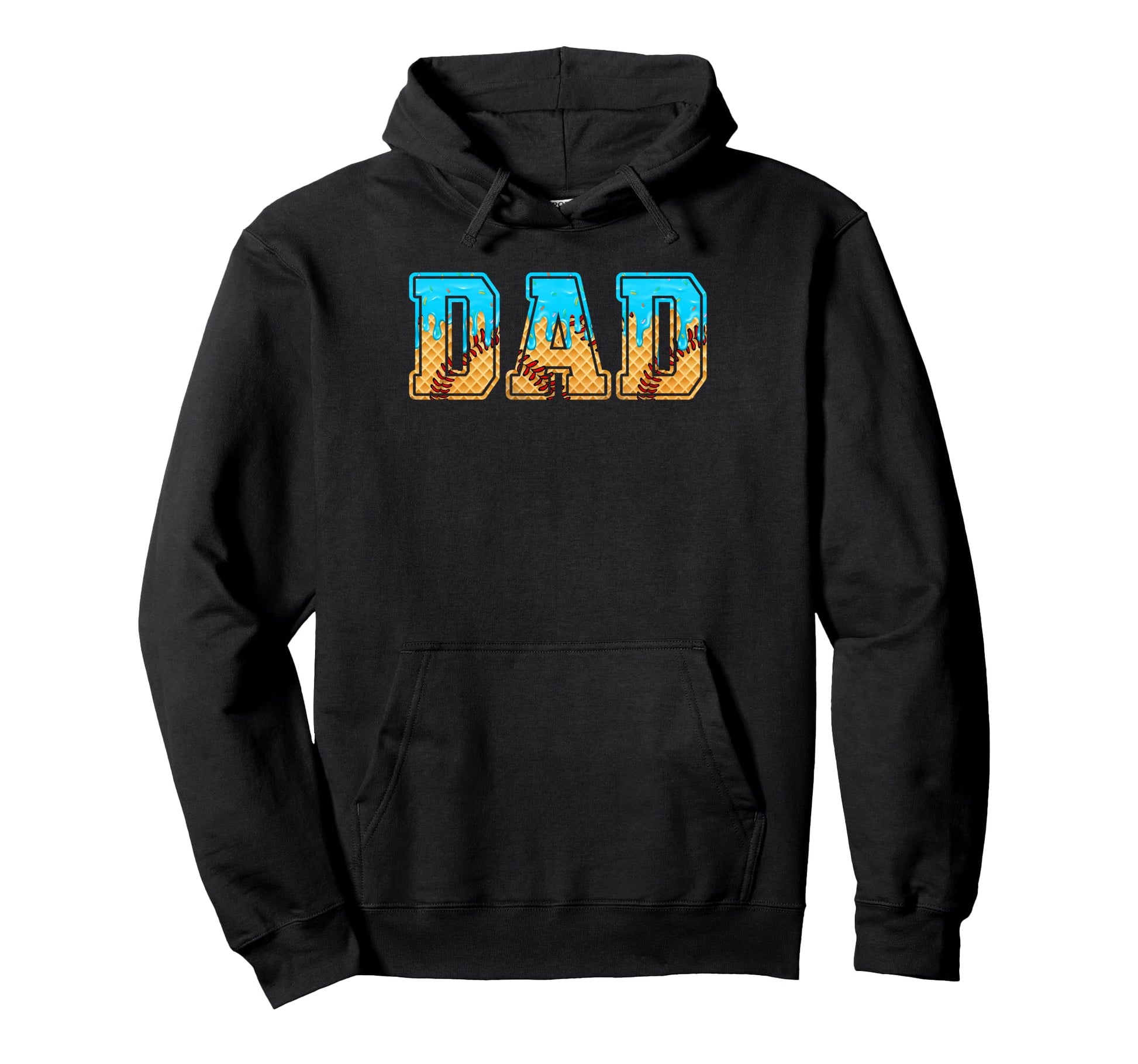 Baseball Dad Funny Fathers Day Ice Hoodie - Minimalist Print for Adults - T-Shirt, Sweatshirt, Hoodie