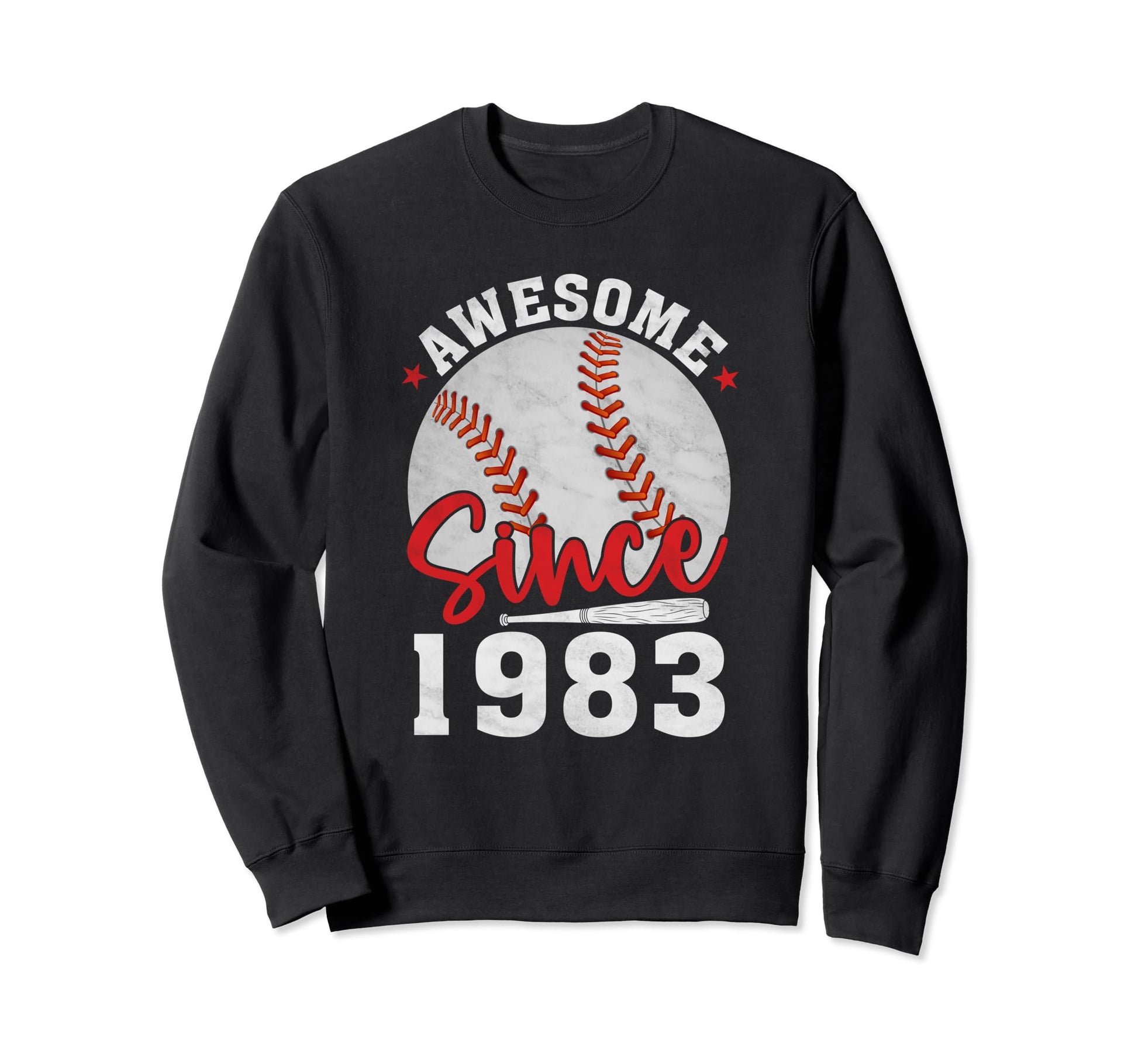 Awesome Since 1983 Funny Baseball Sweatshirt - Minimalist Print Unisex - T-Shirt, Sweatshirt, Hoodie