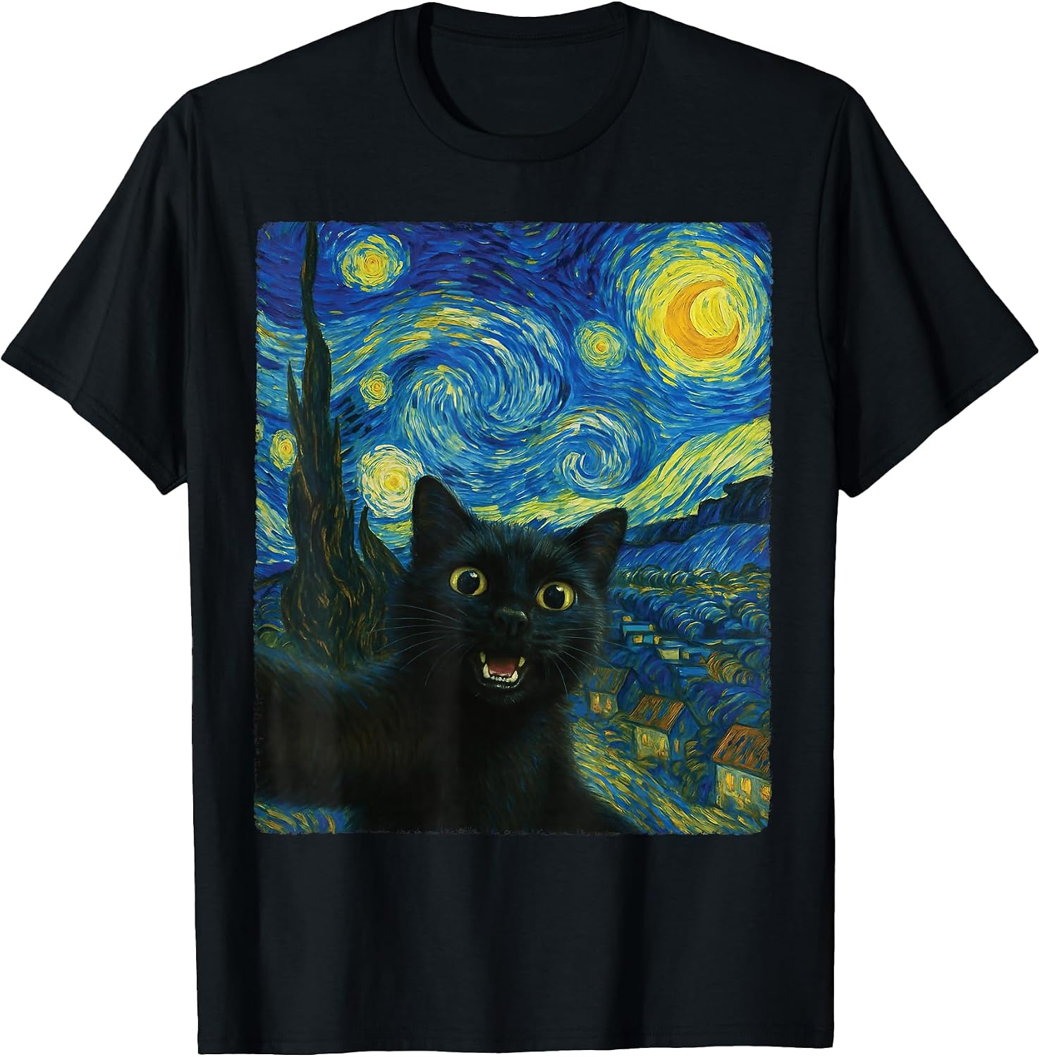 Cat Selfies Van Gogh Starry Night Apparel Shop - Adult & Kids T-Shirts, Sweatshirts & Hoodies apparel design preview 1