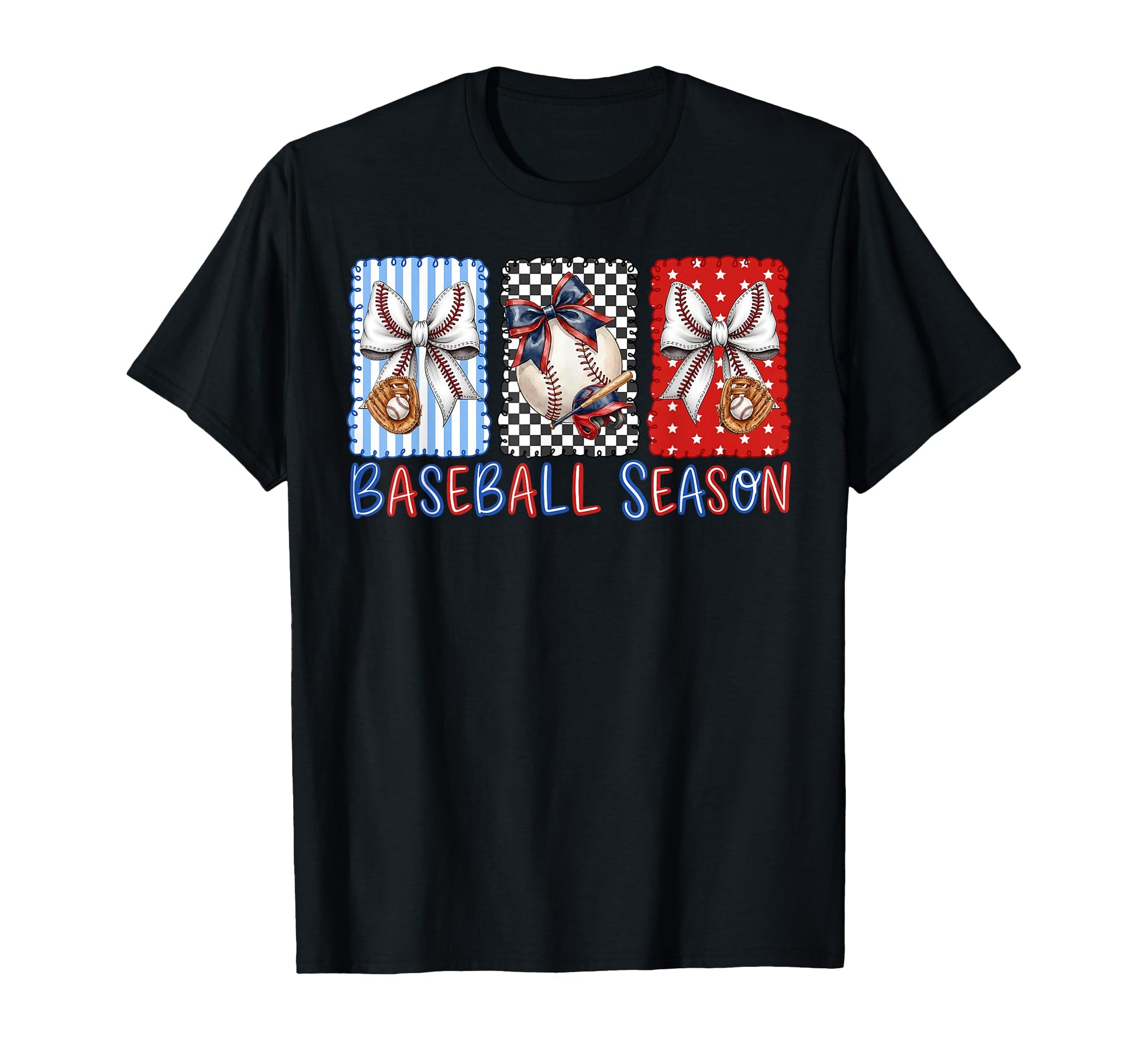 Preppy Baseball Season Coquette Bow T-Shirt - Streetwear Style Unisex - T-Shirt, Sweatshirt, Hoodie