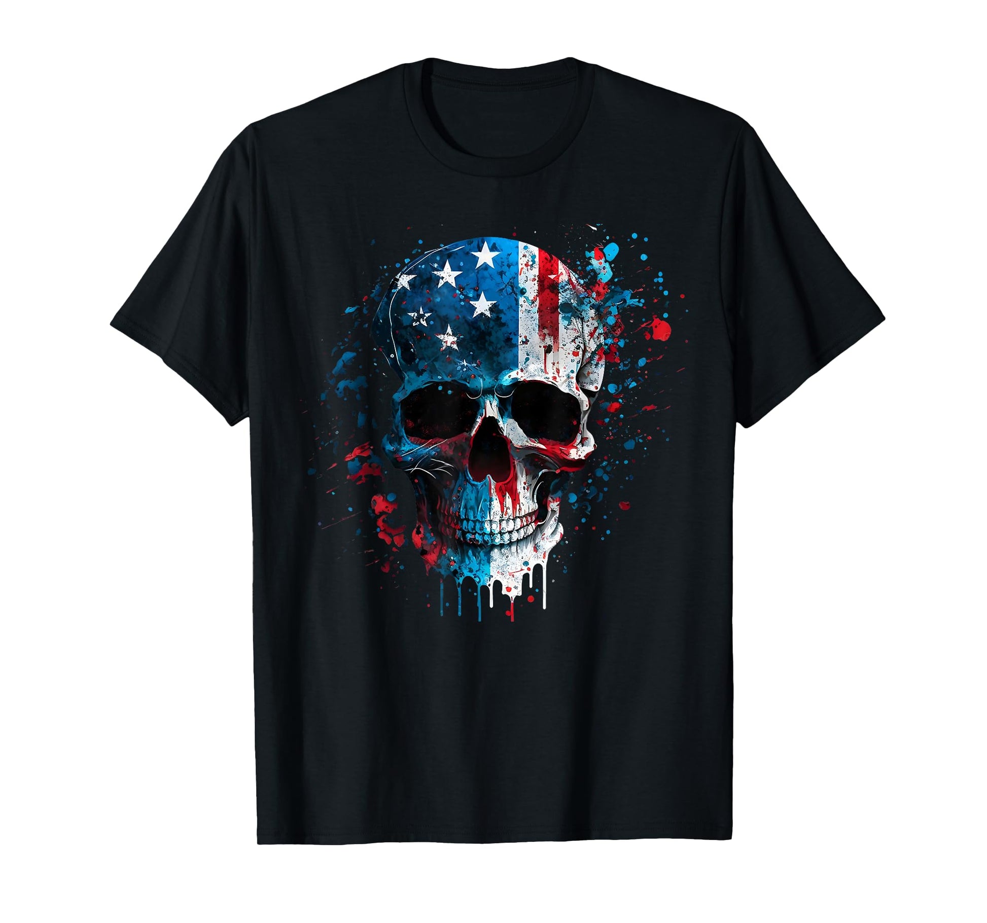 Skull Skeleton American Flag Freedom T-Shirt - Streetwear Style for Adults - T-Shirt, Sweatshirt, Hoodie