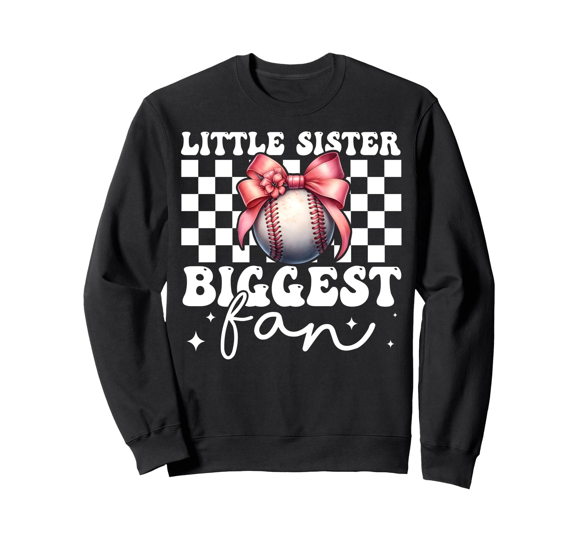 Baseball Sister Coquette Bow Little Sweatshirt - Graphic Print Unisex - T-Shirt, Sweatshirt, Hoodie