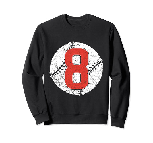Baseball Birthday 8Th Birthday Sweatshirt - Novelty Apparel for Adults - T-Shirt, Sweatshirt, Hoodie