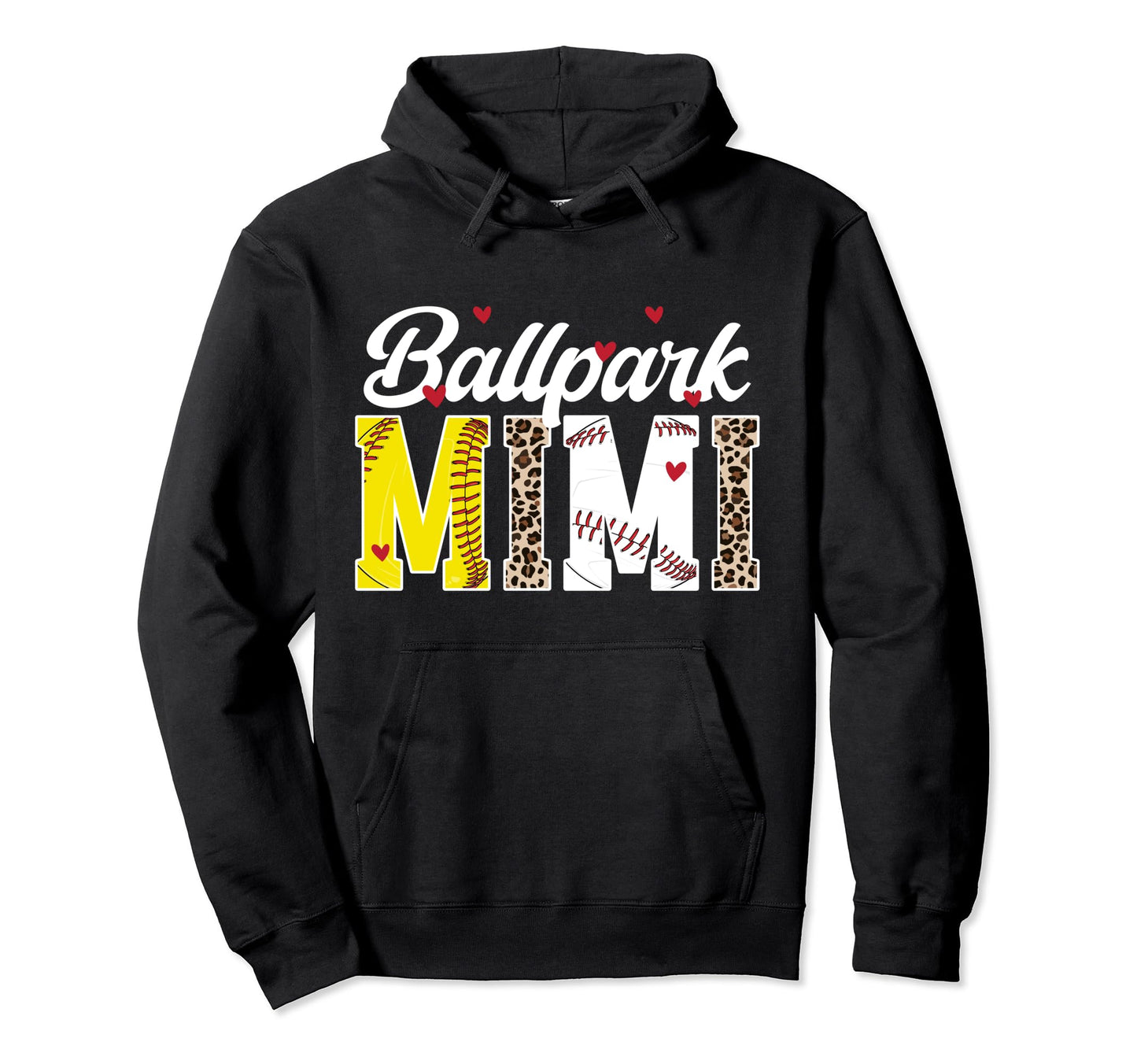 Ballpark Mimi Leopard Baseball Hoodie - Casual Everyday Wear Men Women - T-Shirt, Sweatshirt, Hoodie