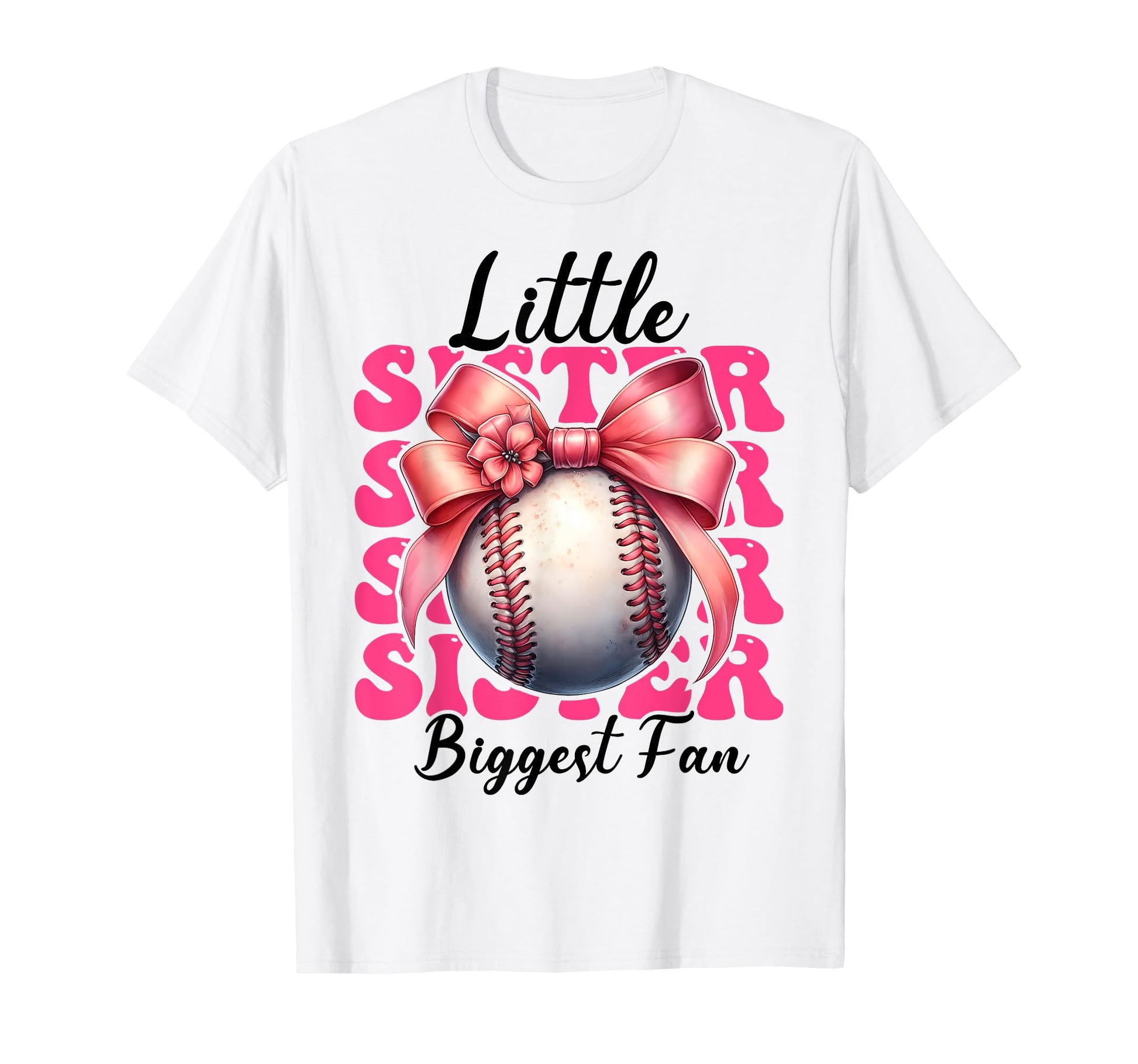 Baseball Sister Coquette Bow Little T-Shirt - Fun Novelty Design Unisex - T-Shirt, Sweatshirt, Hoodie