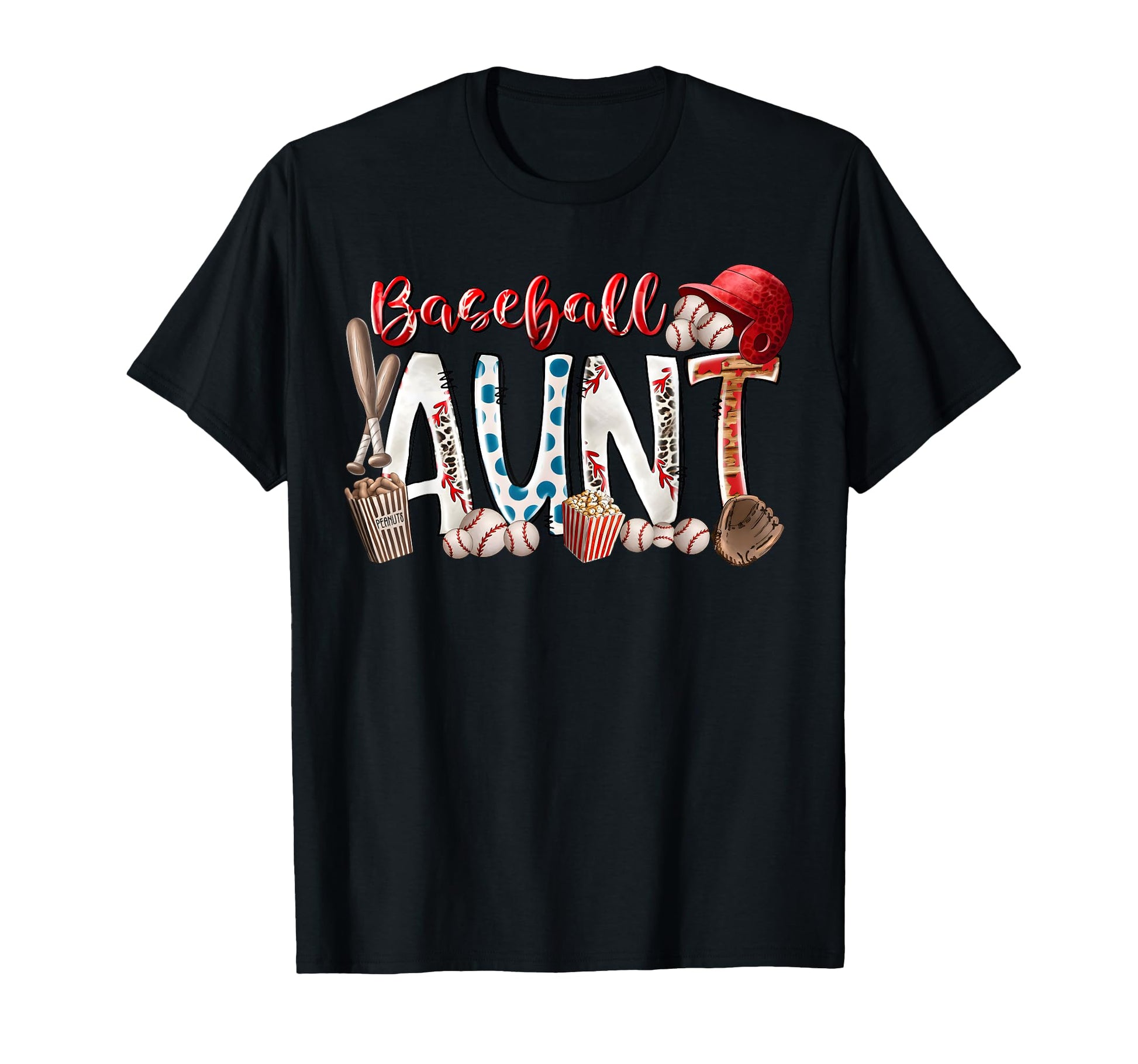 Leopard Baseball Aunt Aunt Baseball T-Shirt - Fun Novelty Design Unisex - T-Shirt, Sweatshirt, Hoodie