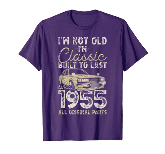 71St Birthday Since 1955 Car 71 Year Old T-Shirt - Aesthetic Graphic Unisex - T-Shirt, Sweatshirt, Hoodie