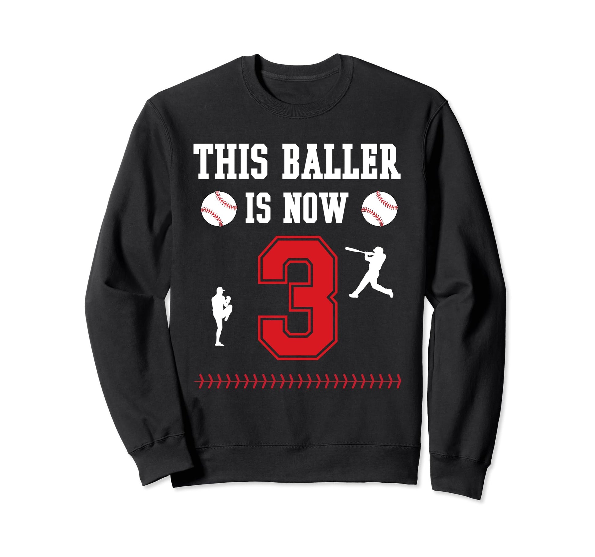 This Baller Is Now 3 Year Old 3Rd Sweatshirt - Minimalist Print Men Women - T-Shirt, Sweatshirt, Hoodie