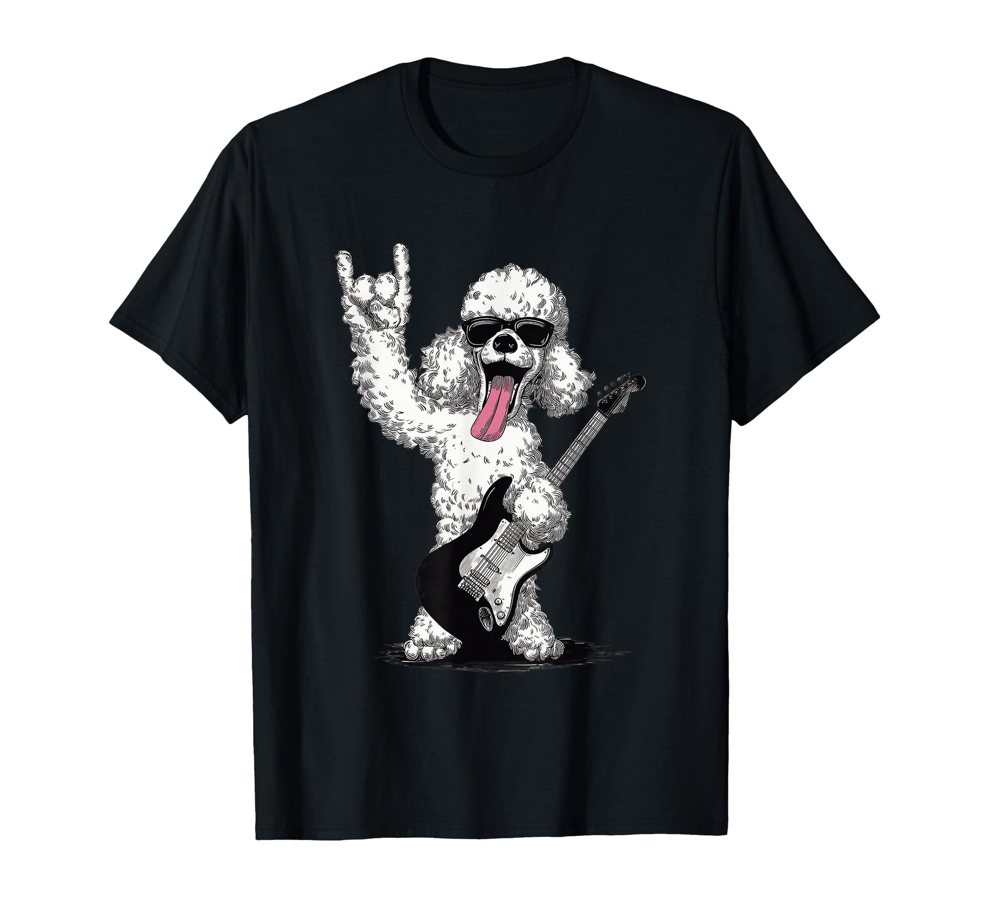 Rockstar Poodle Sunglasses Electric T-Shirt - Minimalist Print Men Women - T-Shirt, Sweatshirt, Hoodie