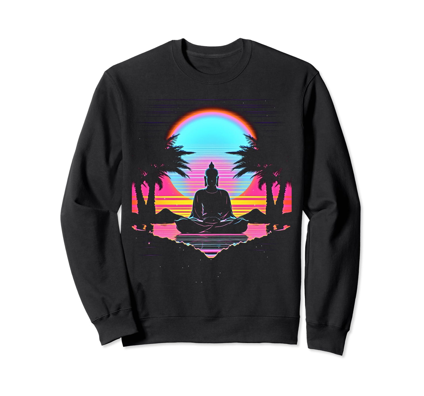Synthwave Buddha Cyberpunk 80S Sci Sweatshirt - Streetwear Style Men Women - T-Shirt, Sweatshirt, Hoodie