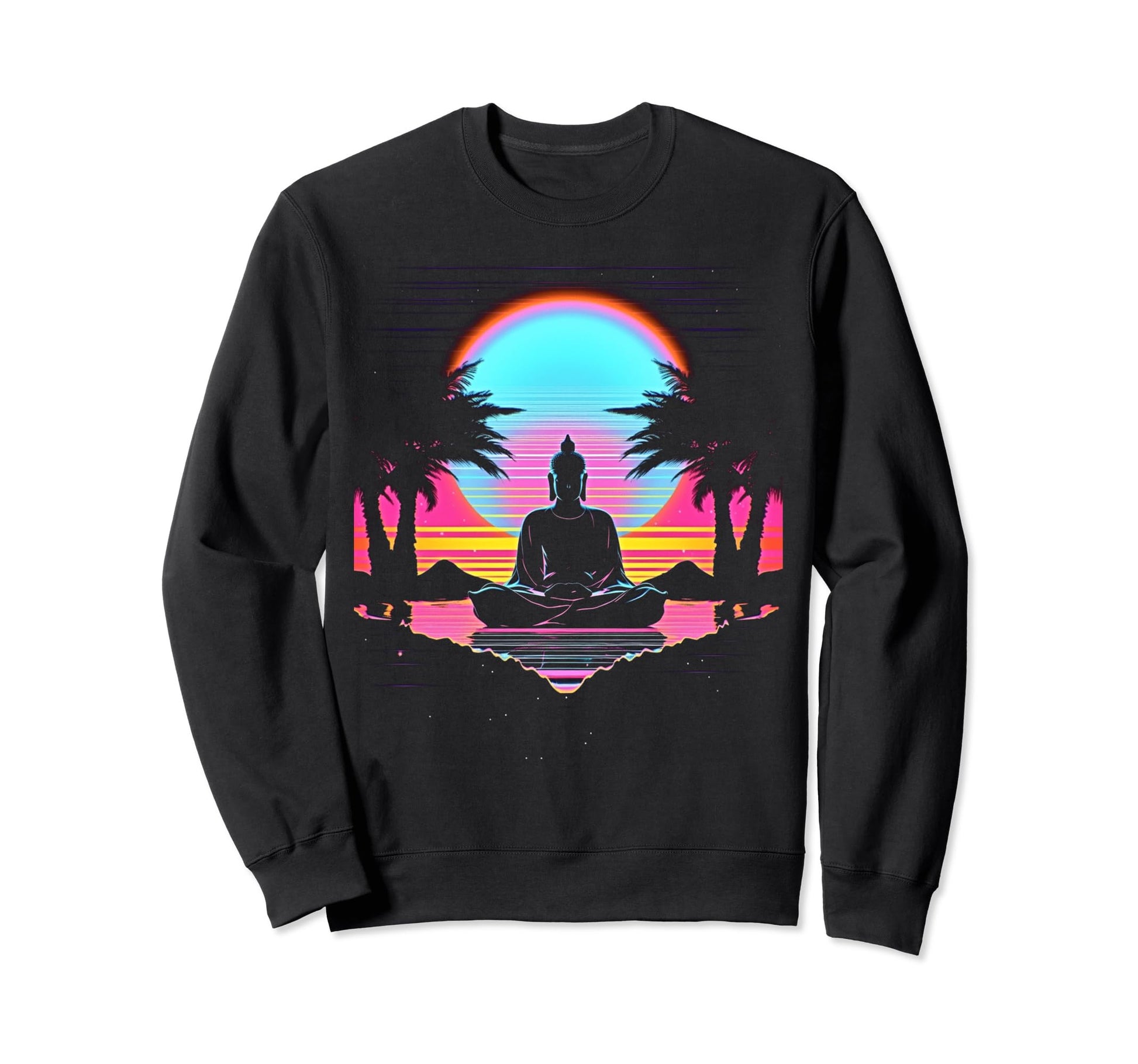 Synthwave Buddha Cyberpunk 80S Sci Sweatshirt - Streetwear Style Men Women - T-Shirt, Sweatshirt, Hoodie