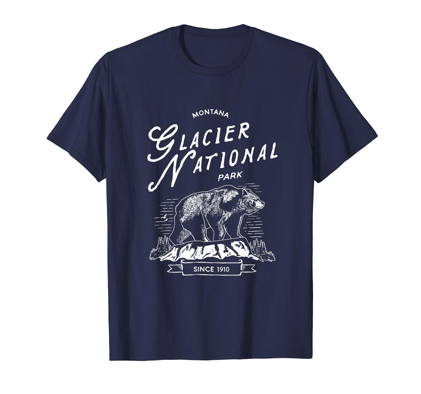 Glacier National Park Bear Montana T-Shirt - Unique Graphic Unisex - T-Shirt, Sweatshirt, Hoodie