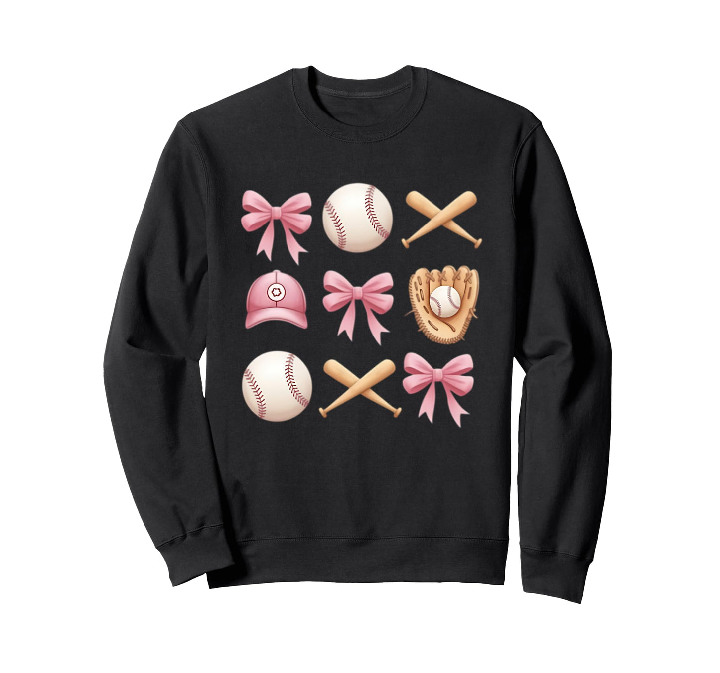 Baseball Coquette Bow Mom Sister Sweatshirt - Unique Graphic Unisex - T-Shirt, Sweatshirt, Hoodie