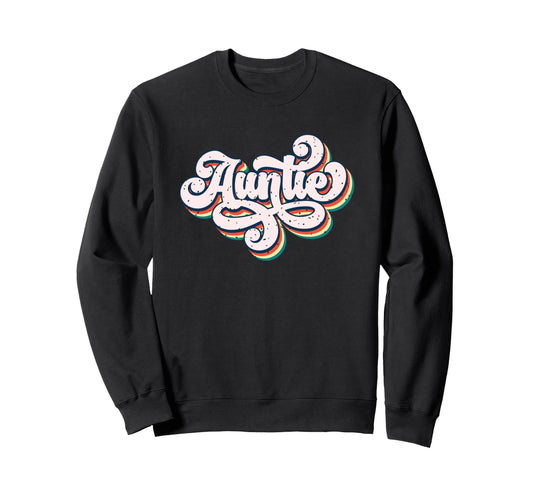 Auntie Script Hand Lettering Sweatshirt - Custom Art Print Men Women - T-Shirt, Sweatshirt, Hoodie