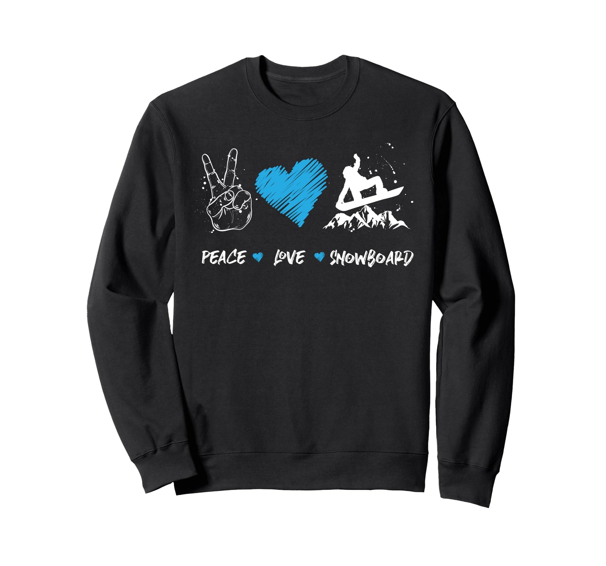 Snowboarding Snowboard Peace Sweatshirt - Casual Everyday Wear for Adults - T-Shirt, Sweatshirt, Hoodie