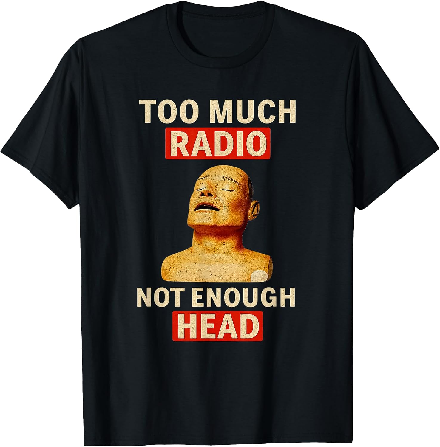 Too Much Radio Not Enough Head Funny 90s 80s 2000s - Adult & Kids T-Shirts, Sweatshirts & Hoodies apparel design preview 1