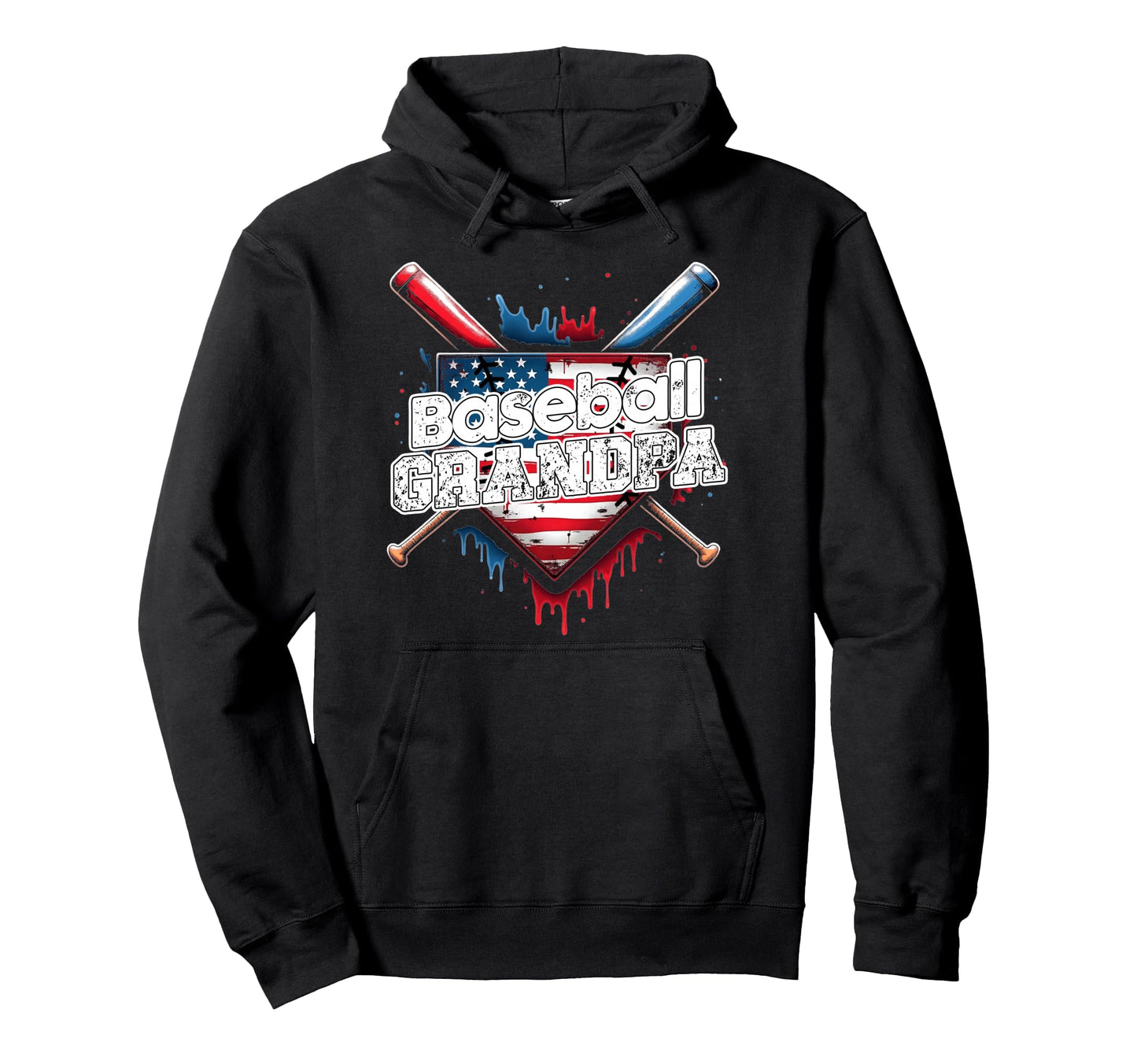 Baseball Grandpa Ice Cream Drip Funny Hoodie - Novelty Apparel Men Women - T-Shirt, Sweatshirt, Hoodie