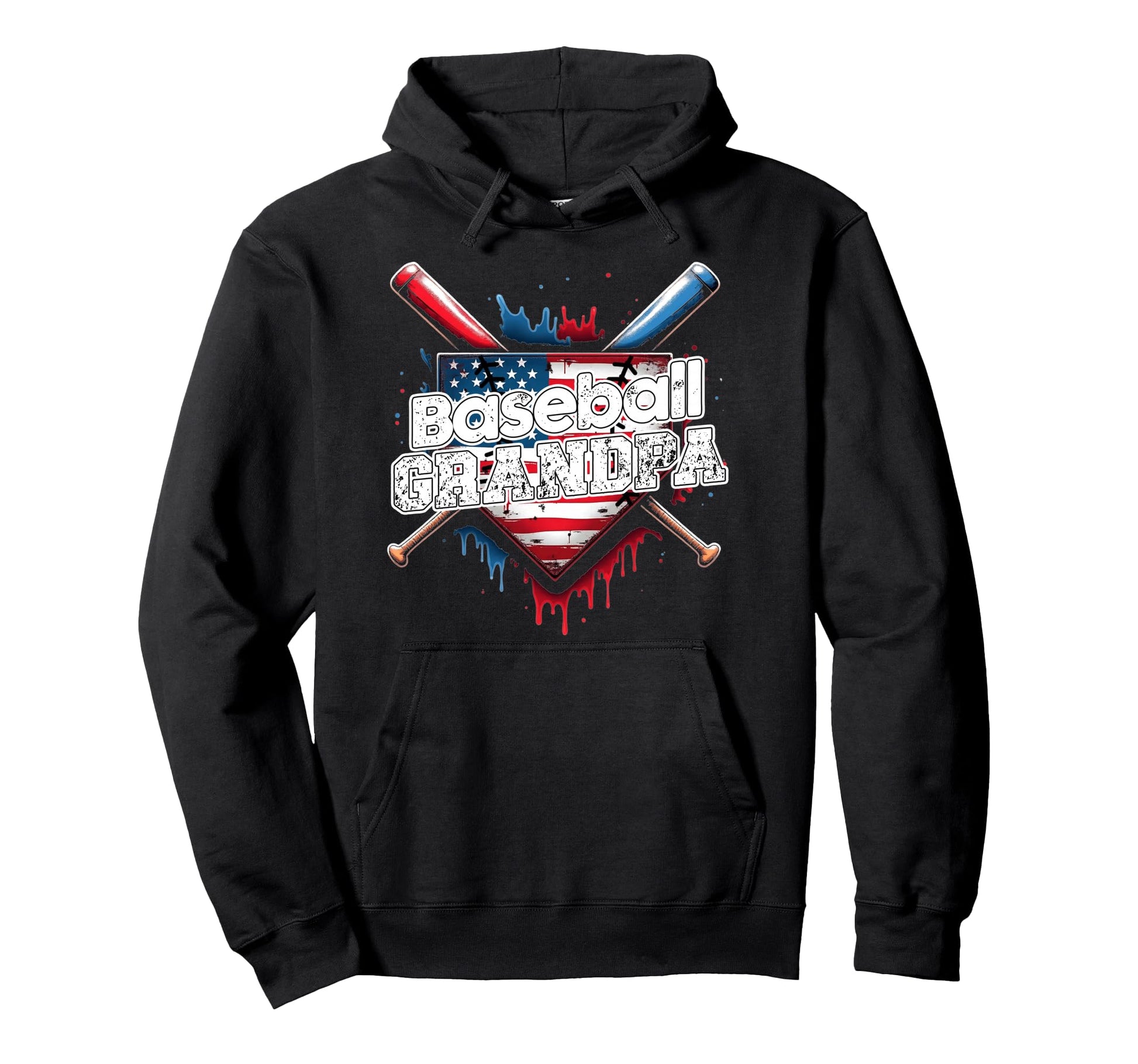 Baseball Grandpa Ice Cream Drip Funny Hoodie - Novelty Apparel Men Women - T-Shirt, Sweatshirt, Hoodie