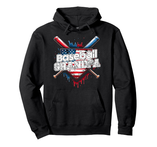 Baseball Grandpa Ice Cream Drip Funny Hoodie - Novelty Apparel Men Women - T-Shirt, Sweatshirt, Hoodie