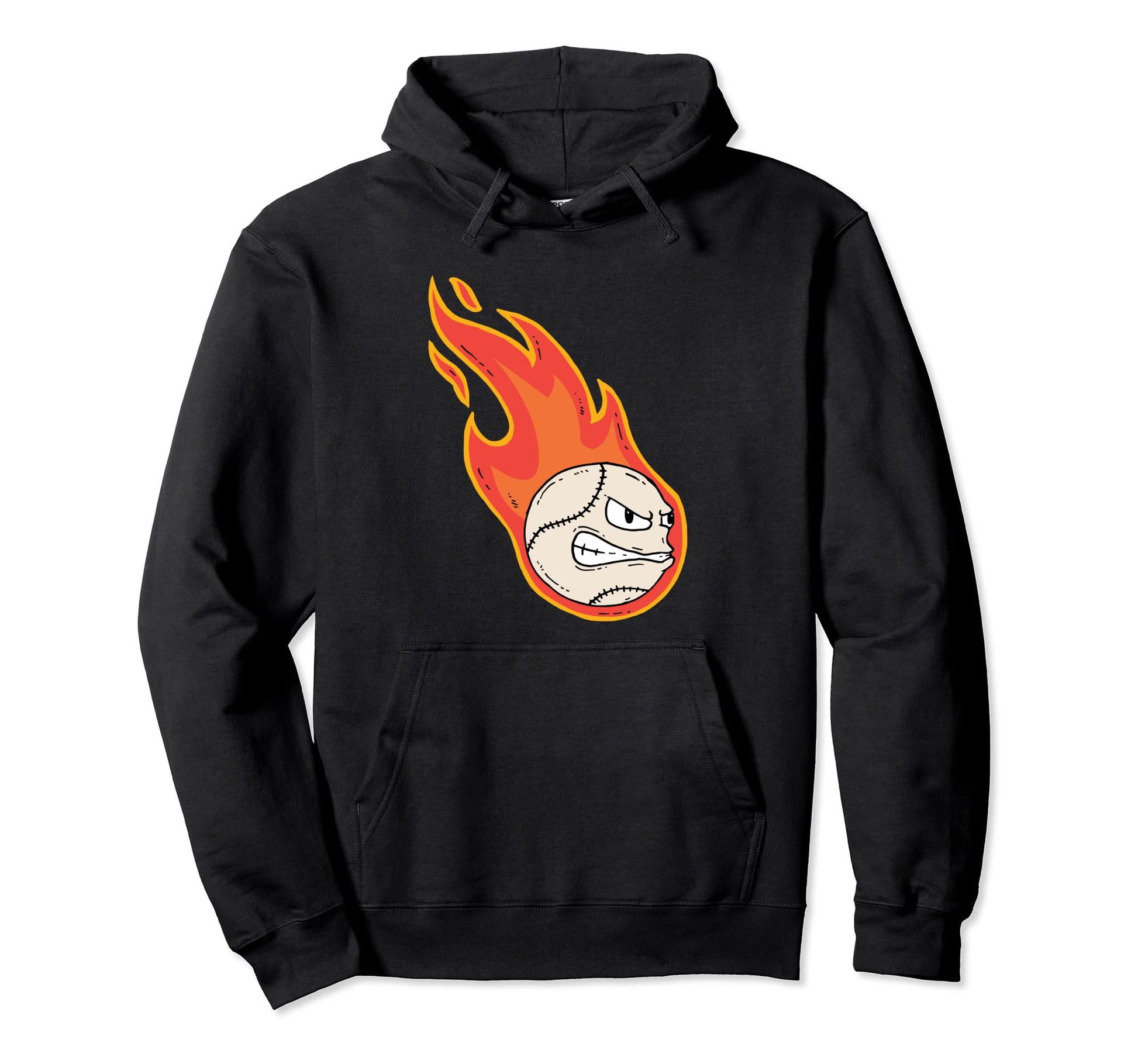 Softball Flame Baseball Softball Hoodie - Minimalist Print Men Women - T-Shirt, Sweatshirt, Hoodie