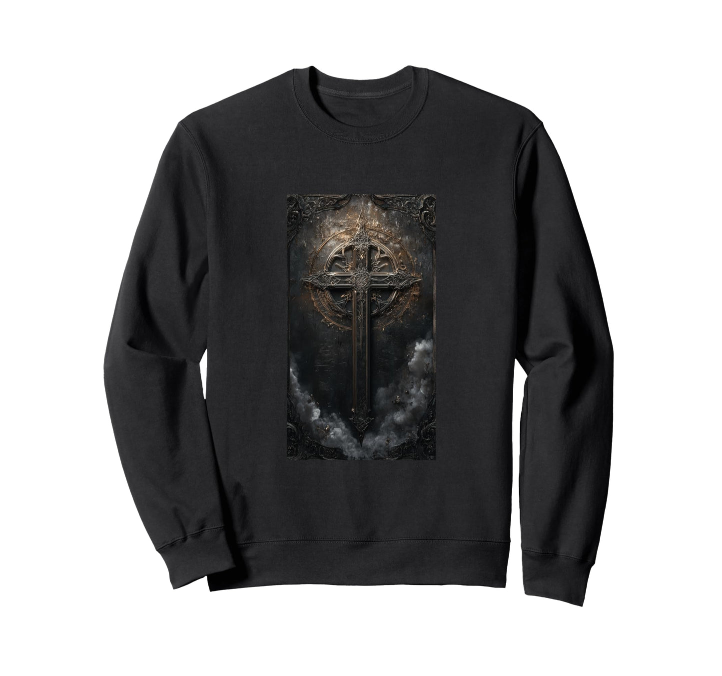 Gothic Cross Grunge Aesthetic Y2K Goth Sweatshirt - Unique Graphic Unisex - T-Shirt, Sweatshirt, Hoodie