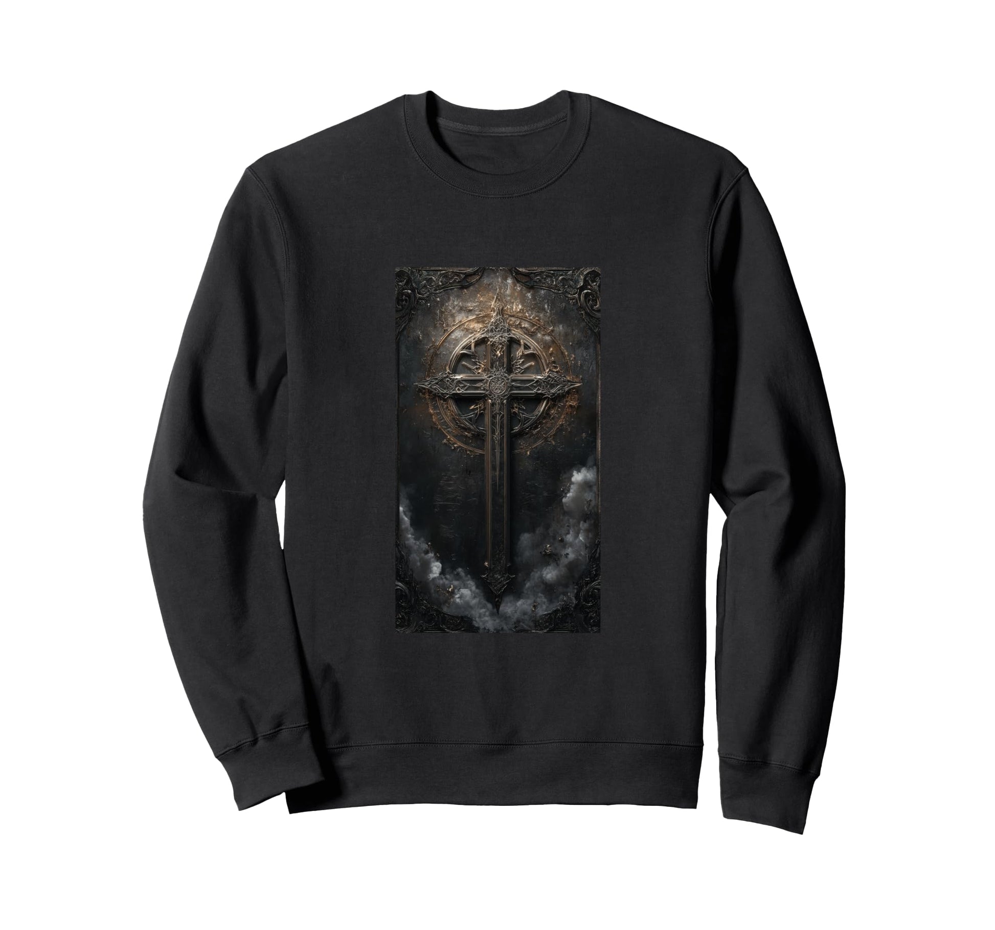 Gothic Cross Grunge Aesthetic Y2K Goth Sweatshirt - Unique Graphic Unisex - T-Shirt, Sweatshirt, Hoodie