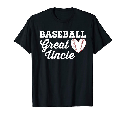 Baseball Great Uncle Love Heart T-Shirt - Aesthetic Graphic for Adults - T-Shirt, Sweatshirt, Hoodie