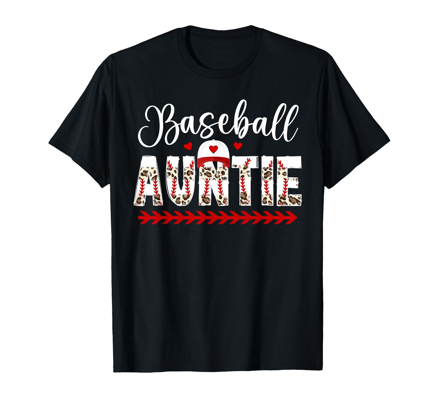 Baseball Auntie Leopard Baseball Aunt T-Shirt - Fun Novelty Design Unisex - T-Shirt, Sweatshirt, Hoodie