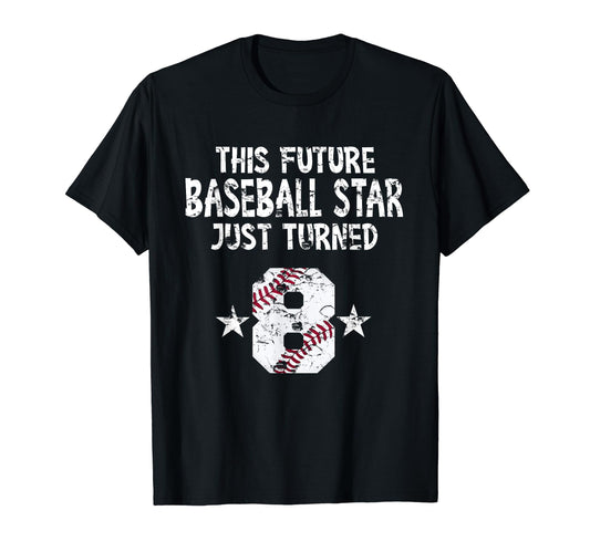 8Th Birthday Baseball 8 Year Old T-Shirt - Custom Art Print Men Women - T-Shirt, Sweatshirt, Hoodie