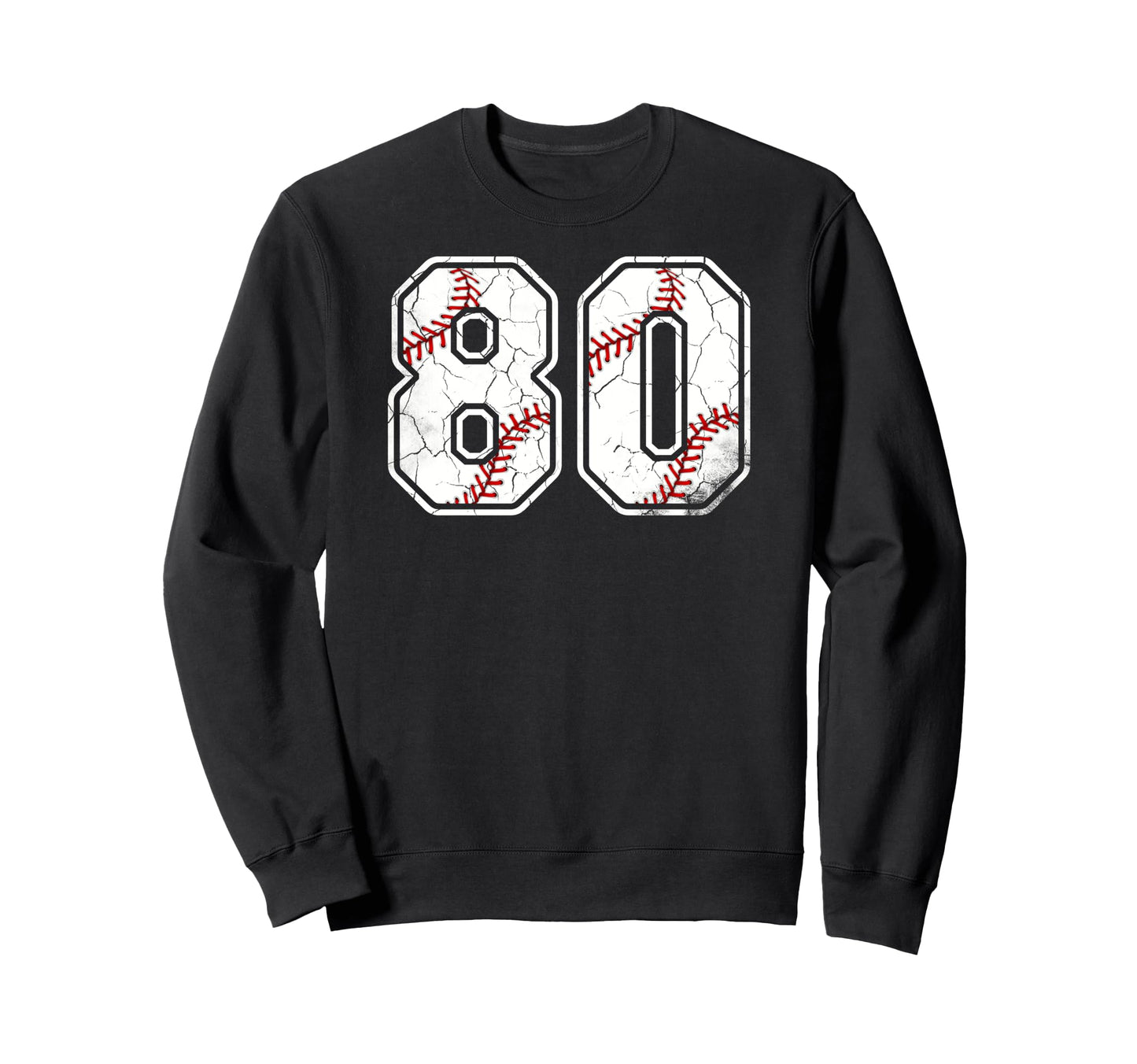 Distressed 80Th Birthday Baseball Sweatshirt - Custom Art Print for Adults - T-Shirt, Sweatshirt, Hoodie