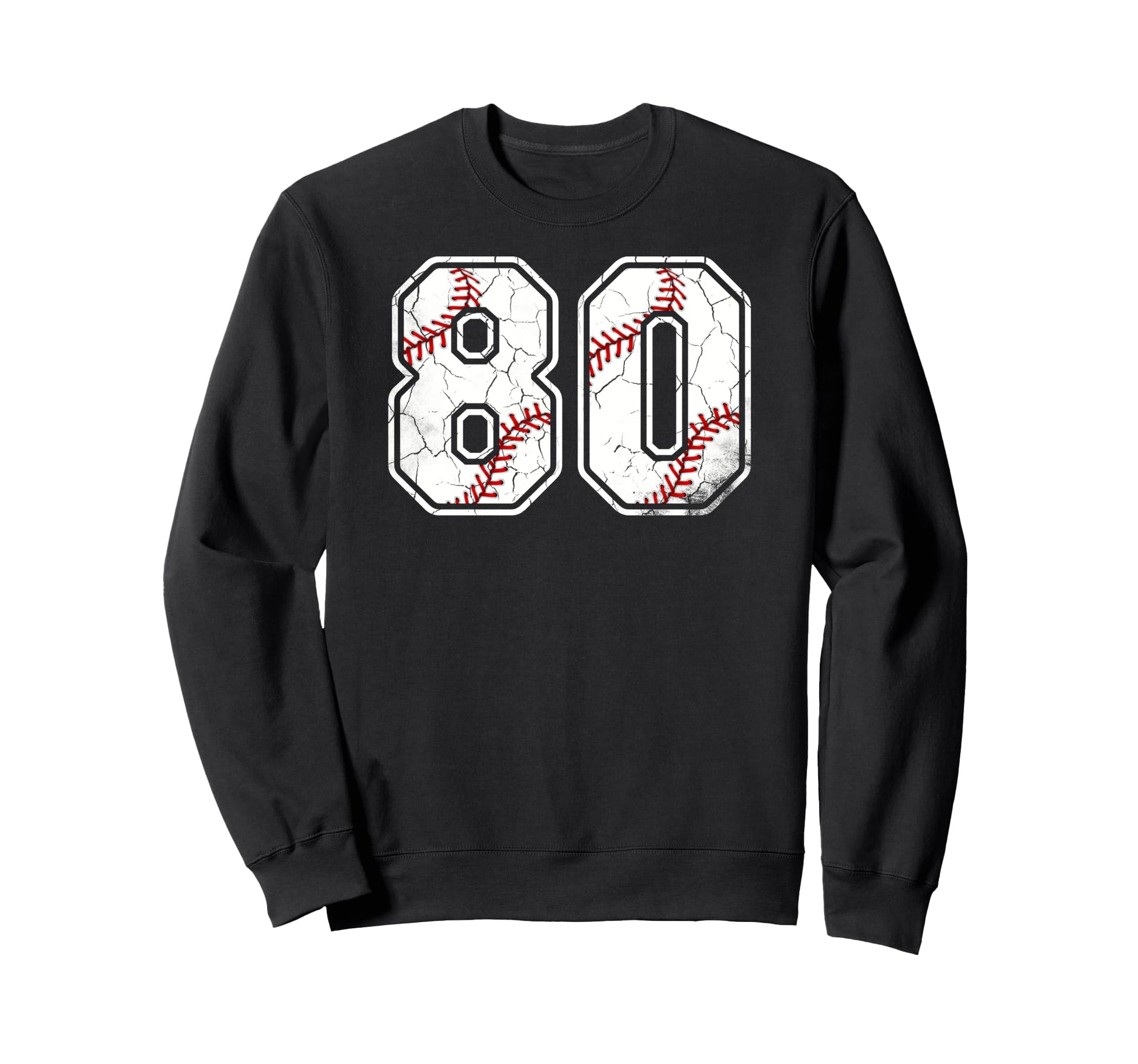 Distressed 80Th Birthday Baseball Sweatshirt - Custom Art Print for Adults - T-Shirt, Sweatshirt, Hoodie