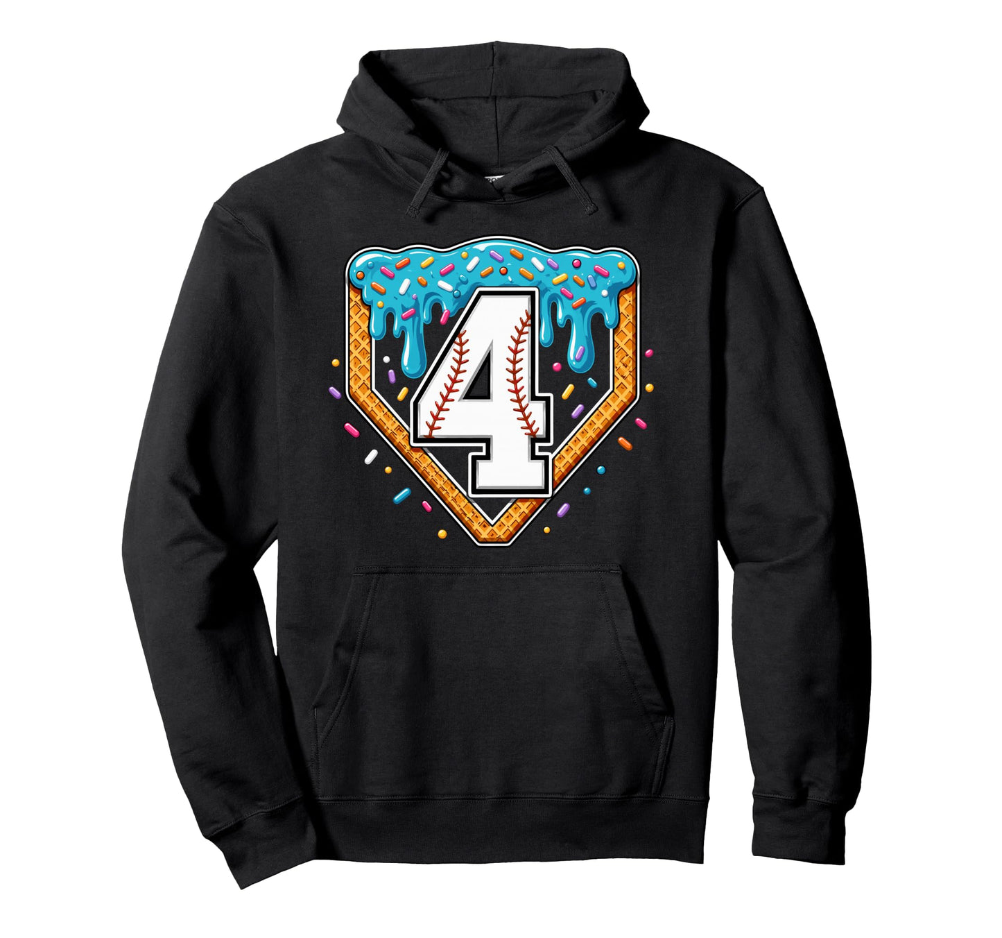 Sweet Sprinkles Ice Cream Drip Baseball Hoodie - Streetwear Style Unisex - T-Shirt, Sweatshirt, Hoodie