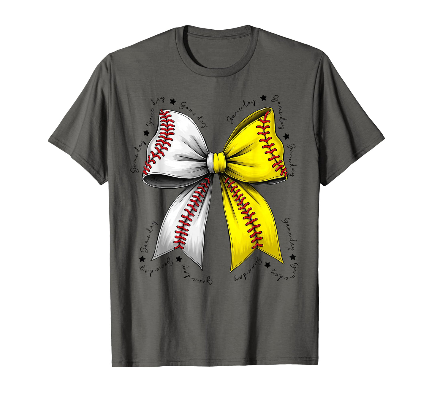 Baseball Softball Bow Coquette Baseball T-Shirt - Custom Art Print Unisex - T-Shirt, Sweatshirt, Hoodie