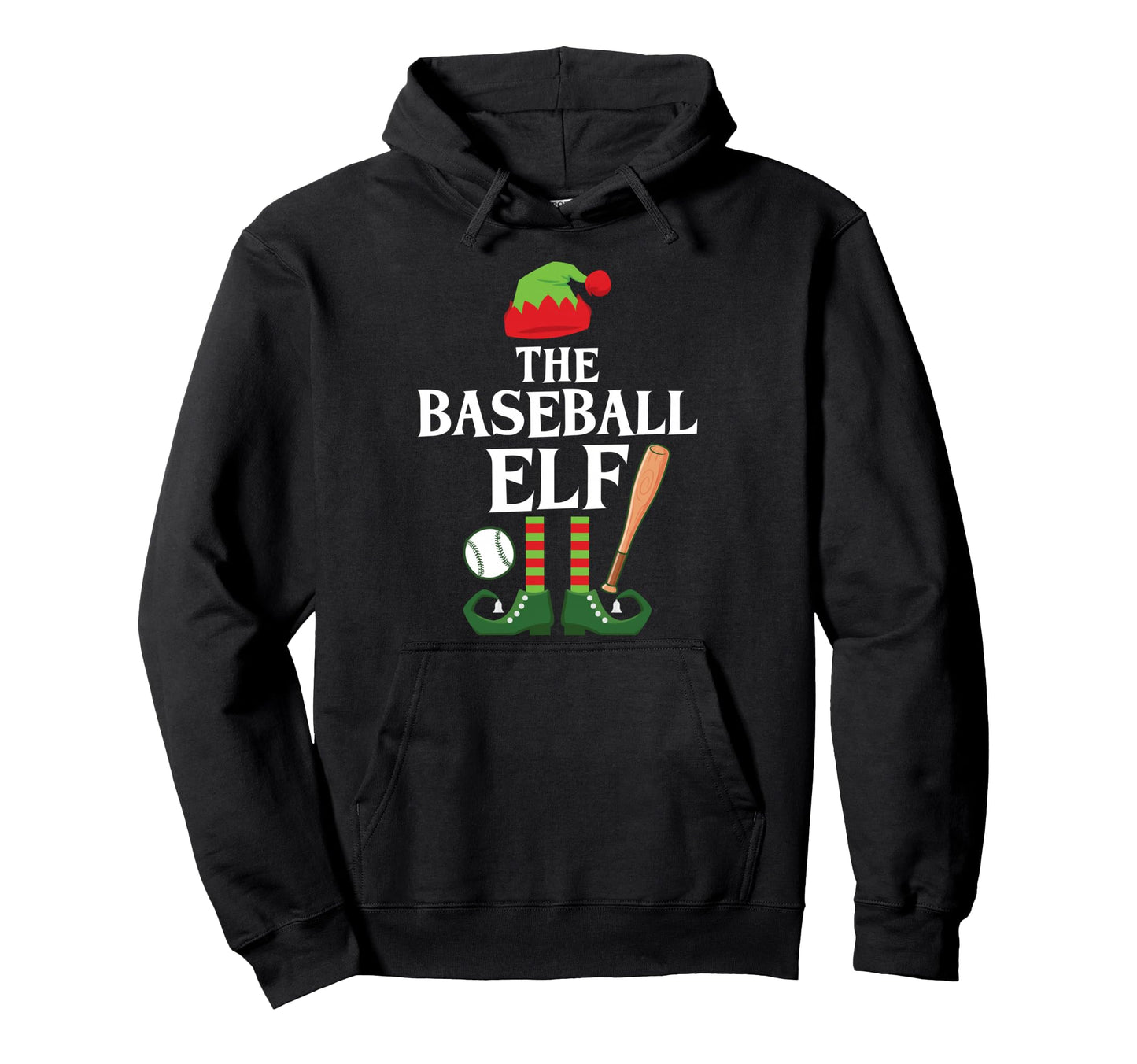 Baseball Elf Family Group Matching Hoodie - Minimalist Print for Adults - T-Shirt, Sweatshirt, Hoodie