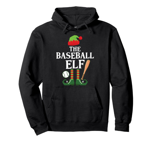 Baseball Elf Family Group Matching Hoodie - Minimalist Print for Adults - T-Shirt, Sweatshirt, Hoodie