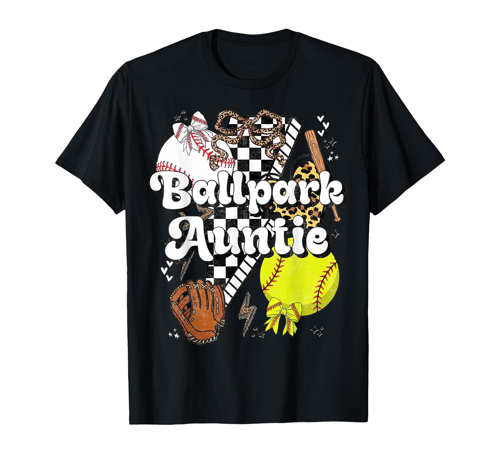 Ballpark Auntie Coquette Softball T-Shirt - Aesthetic Graphic Men Women - T-Shirt, Sweatshirt, Hoodie