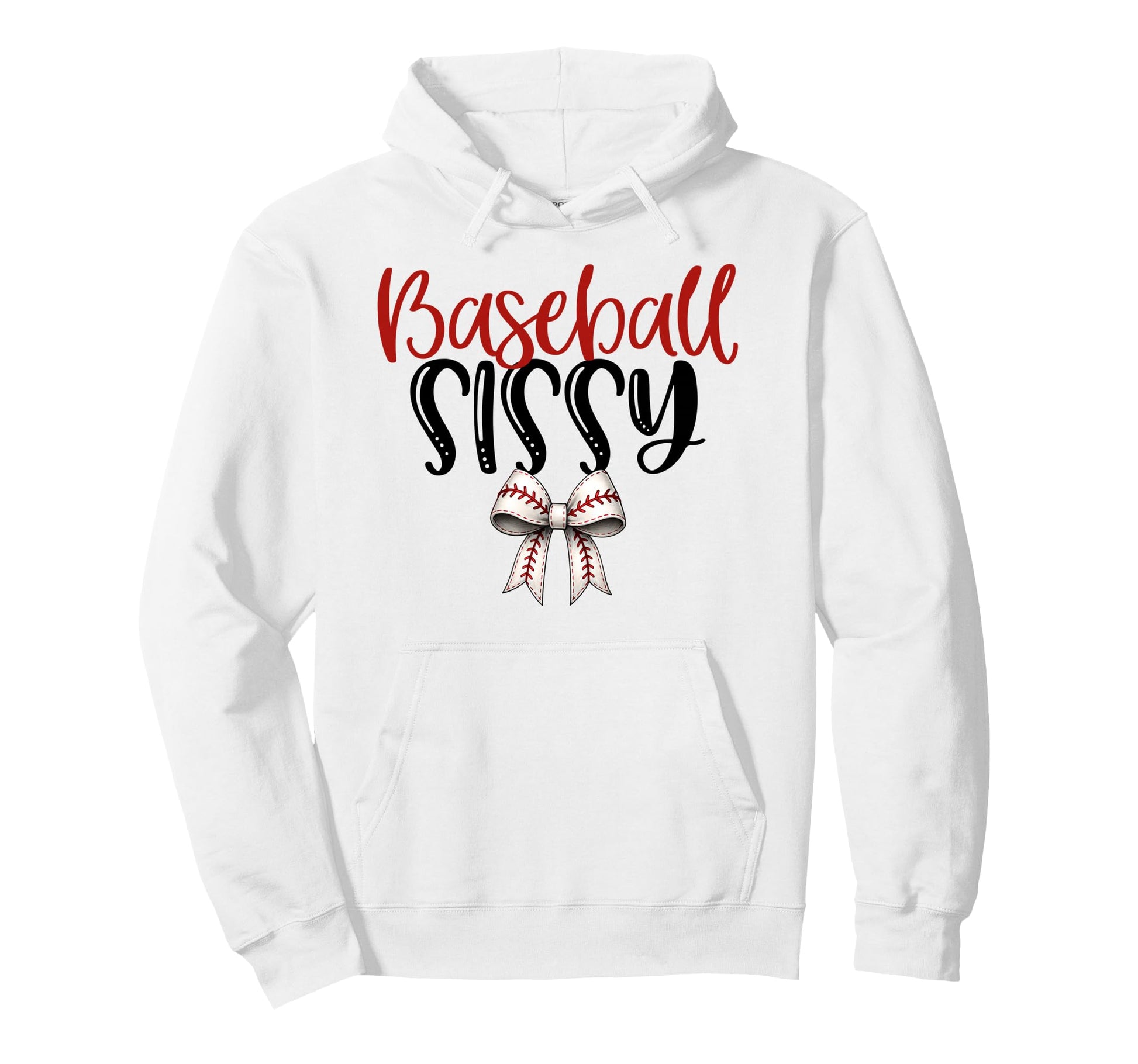Baseball Sissy Coquette Bow Game Day Hoodie - Unique Graphic Unisex - T-Shirt, Sweatshirt, Hoodie
