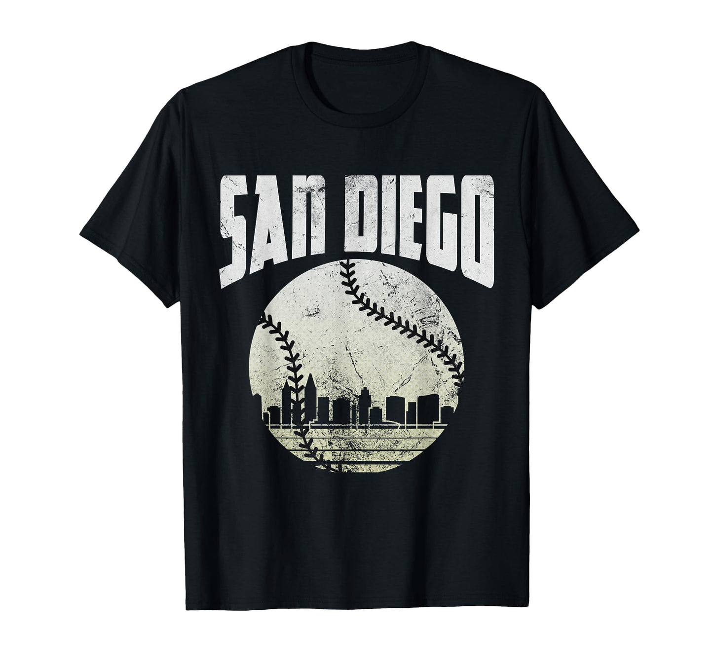 San Diego Skyline Baseball Ball T-Shirt - Minimalist Print Unisex - T-Shirt, Sweatshirt, Hoodie