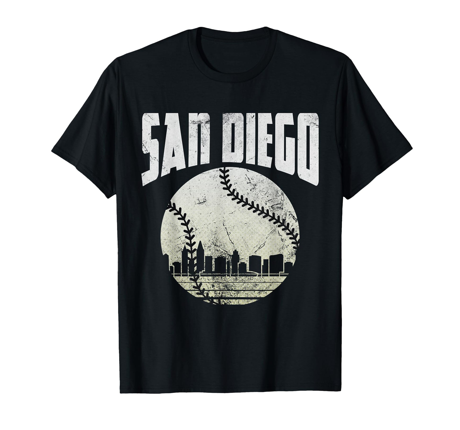 San Diego Skyline Baseball Ball T-Shirt - Minimalist Print Unisex - T-Shirt, Sweatshirt, Hoodie