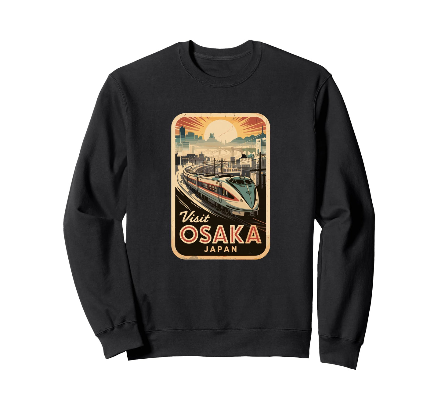 Osaka Japan Train Travel Japanese Sweatshirt - Minimalist Print for Adults - T-Shirt, Sweatshirt, Hoodie