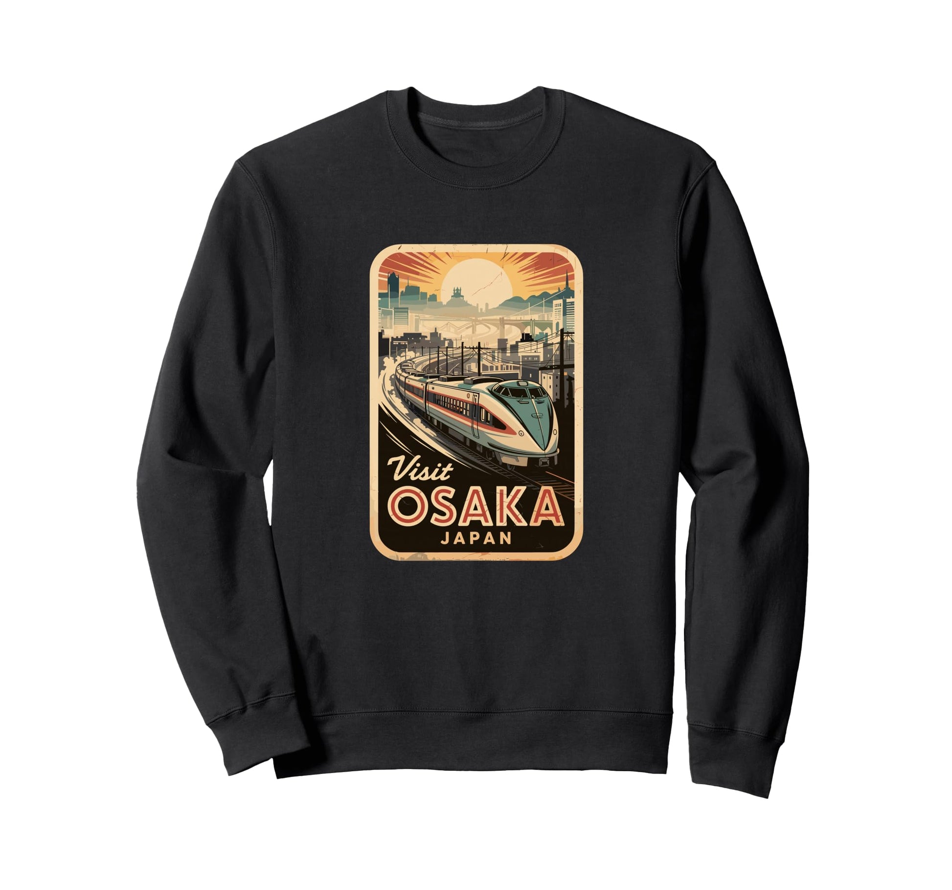 Osaka Japan Train Travel Japanese Sweatshirt - Minimalist Print for Adults - T-Shirt, Sweatshirt, Hoodie
